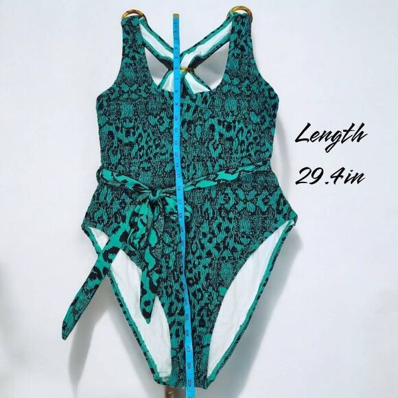 Missguided Crinkled Leopard Print One Piece Swimsuit(O005)-Size 12 for Women - Picture 9 of 11
